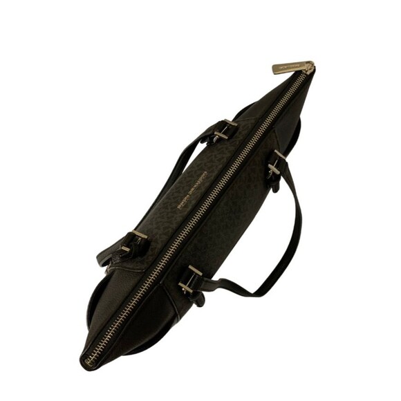 Michael Kors Charlotte Large Tote Gray Monogram and Black Leather - Picture 4 of 13